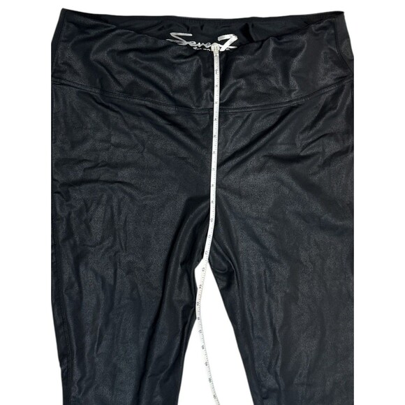 Seven Black Faux Leather Leggings Plus‎ Size XXL High Waist Size Edgy Clubwear - Picture 3 of 8